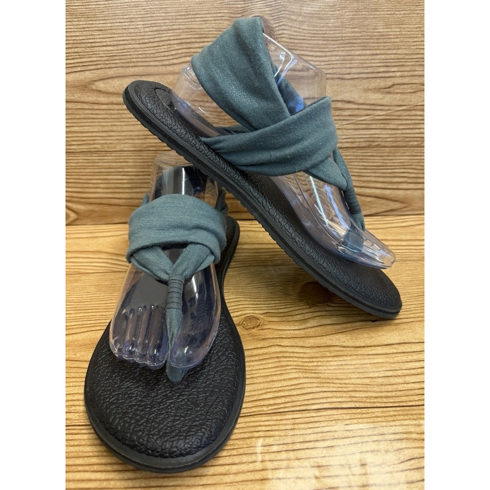Sanuk Yoga Sling Green Mat Sandals Sling‎ Shoes Slides size 9 - Picture 2 of 9